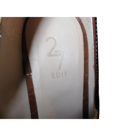 27 EDIT Gorgeous Amber Patent Croc Embossed leather booties 9.5 - Picture 12 of 12